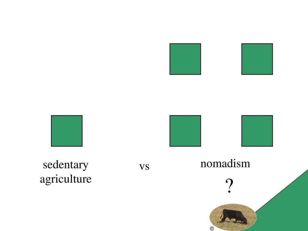 nomadism sedentary vs. agriculture DISCUSSION: