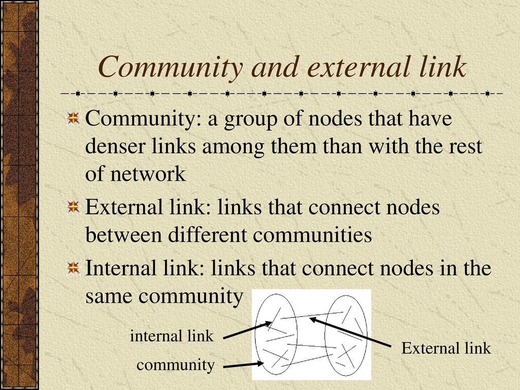 Community and external link
