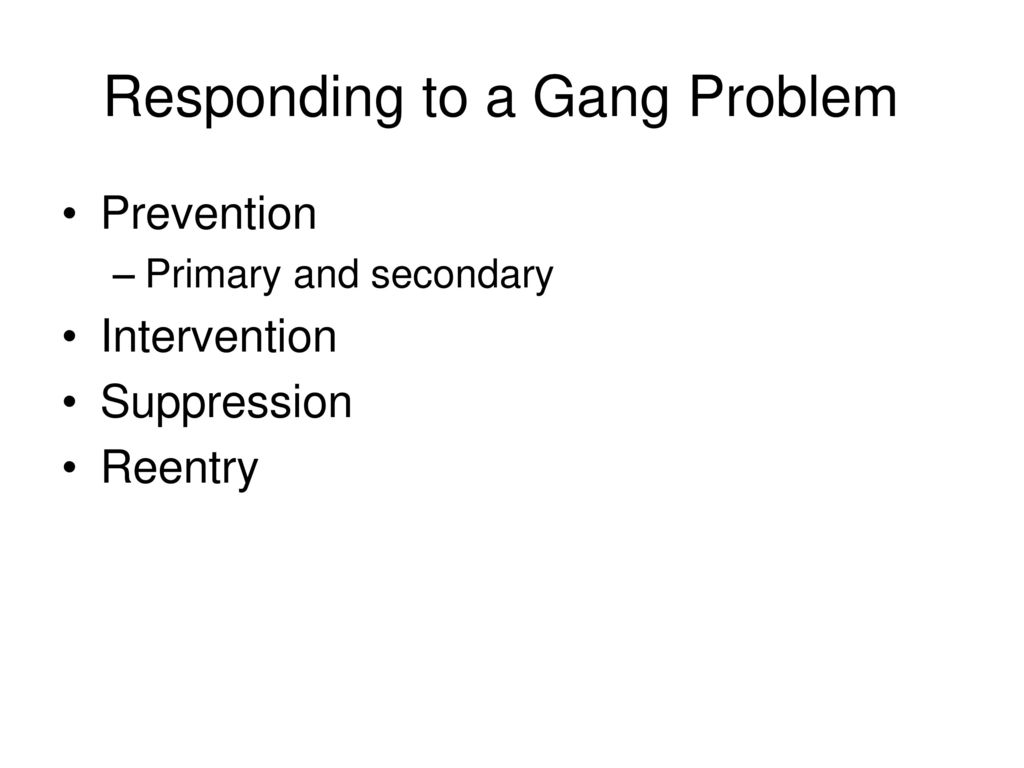 Responding to a Gang Problem