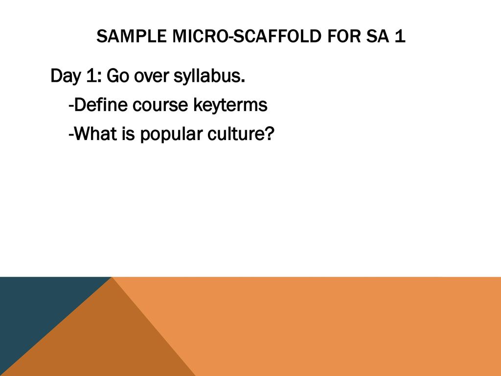 Sample micro-scaffold for sa 1