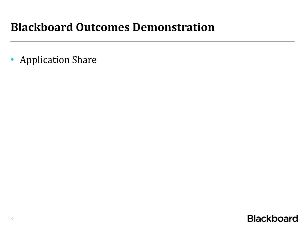 Blackboard Outcomes Demonstration