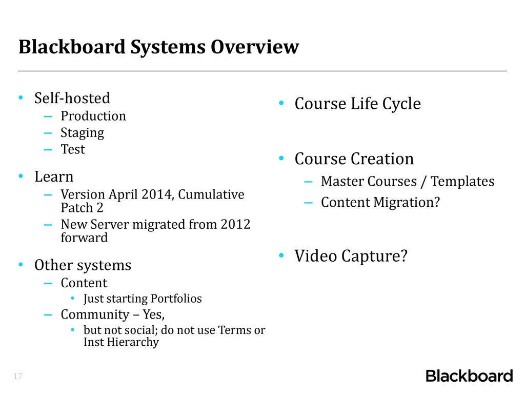 Blackboard Systems Overview