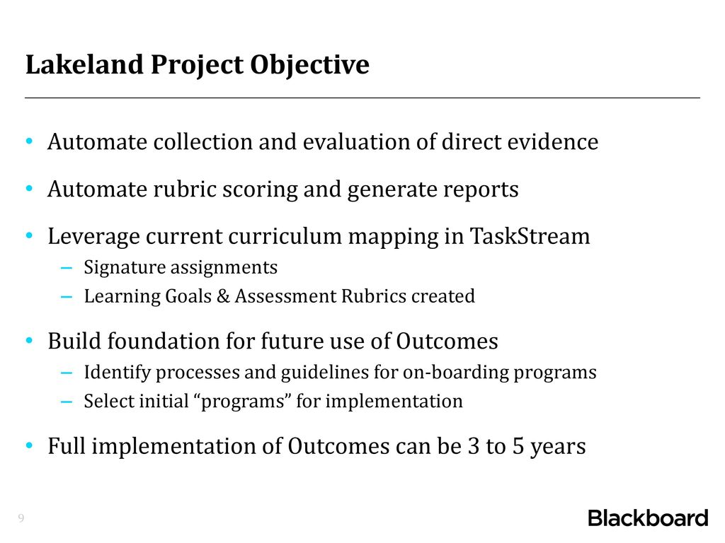 Lakeland Project Objective