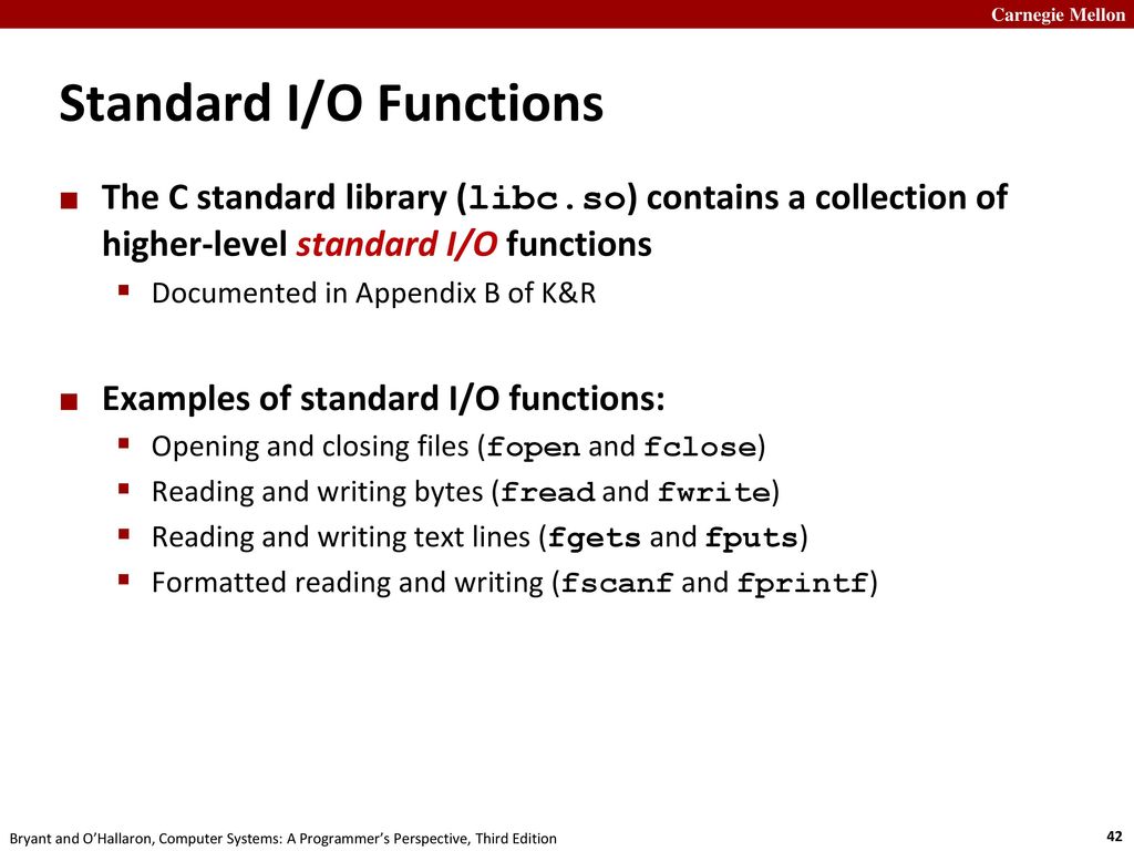 Standard I/O Functions