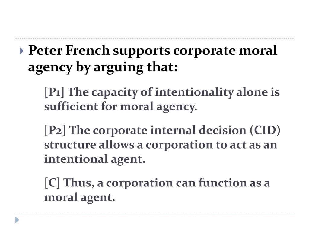 peter french corporate moral agency