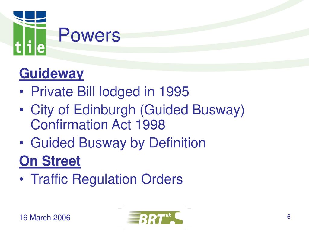 Powers Guideway Private Bill lodged in 1995