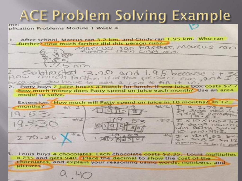 ace general problem solving test example