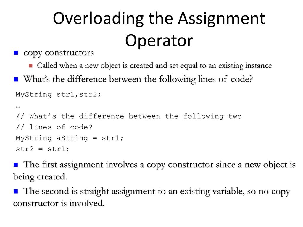 Solved I need help creating an overloaded assignment