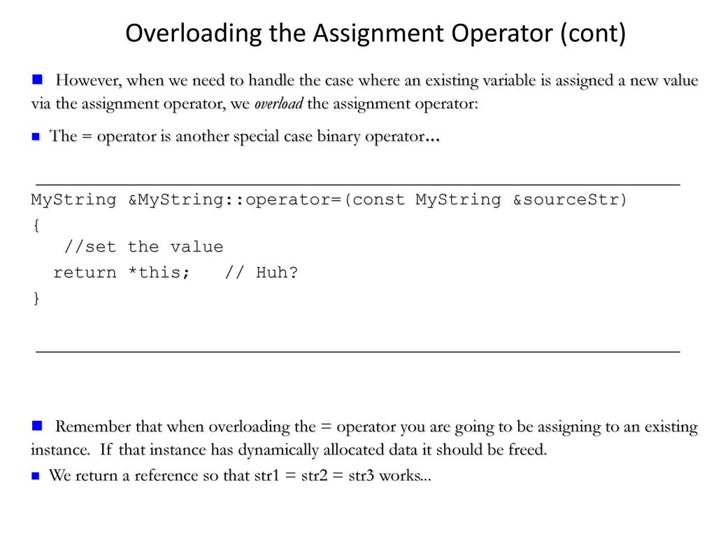 Solved I need help creating an overloaded assignment