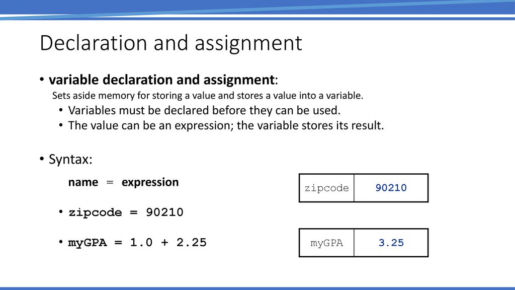 assignment to undeclared variable error