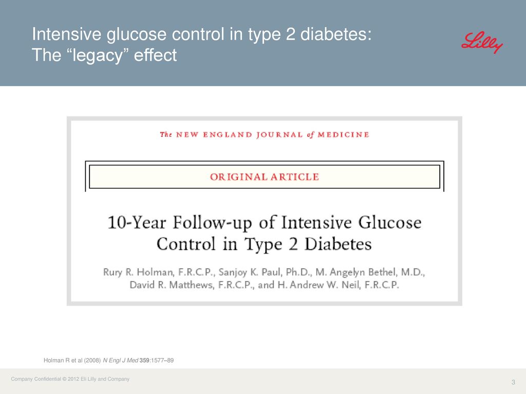 Intensive glucose control in type 2 diabetes: The legacy effect