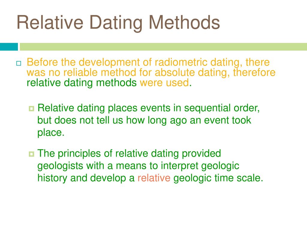 Relative dating methods geology