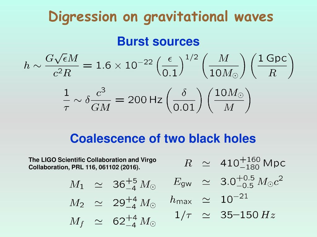 Digression on gravitational waves