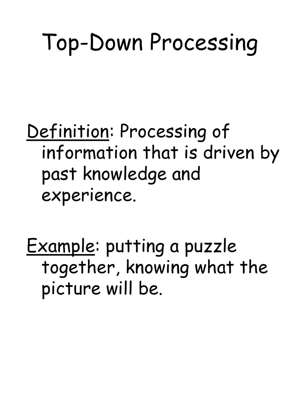 Lecture Outline Bottom up vs. Down Processing Schemas Definition - ppt download