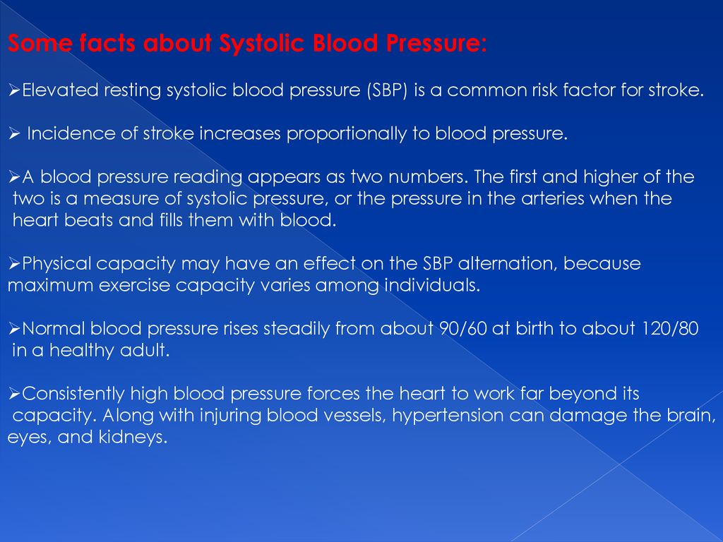 The Influence Of Exercising On Systolic Blood Pressure Ppt Download