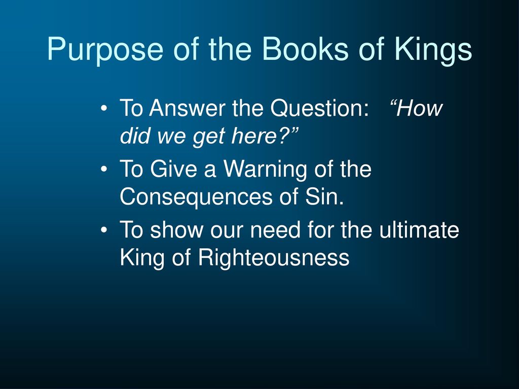 Purpose of the Books of Kings