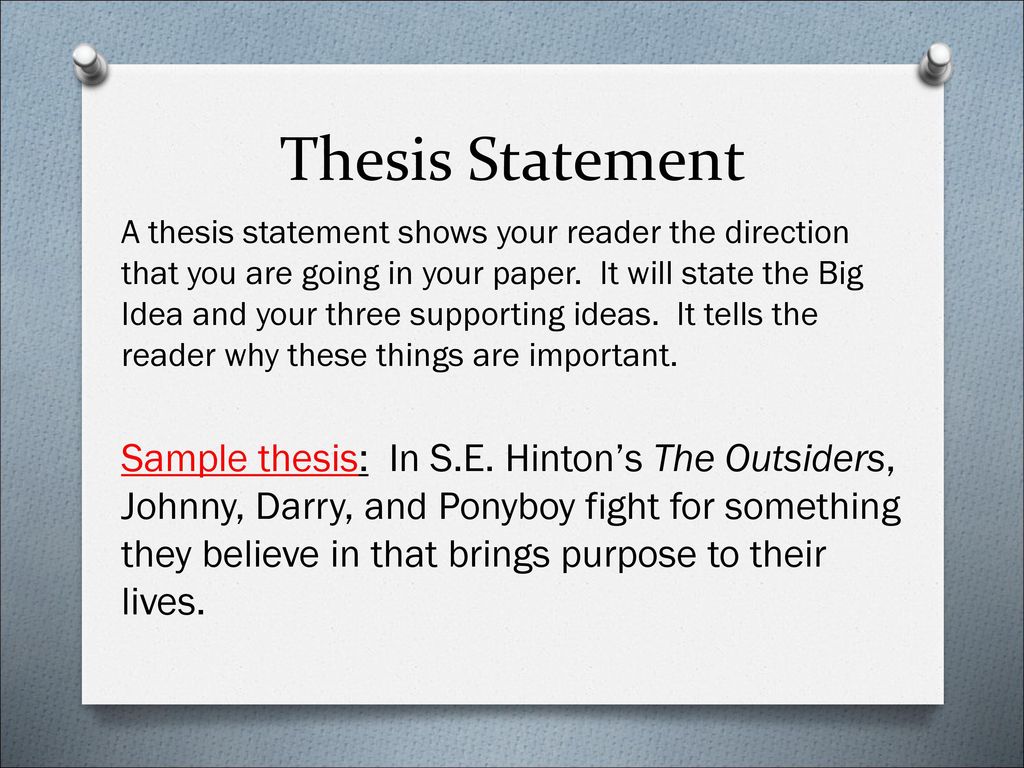 thesis statement for outsiders essay