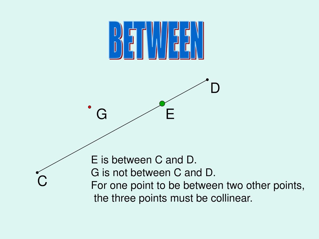 BETWEEN D G E C E is between C and D. G is not between C and D.