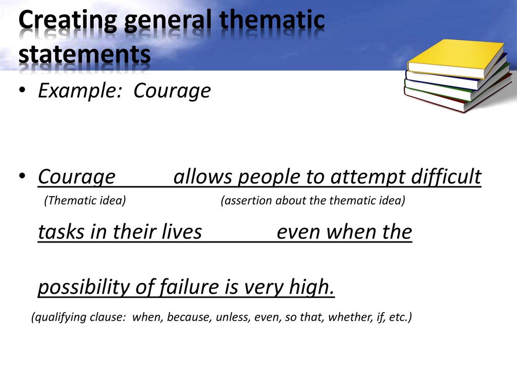 Creating general thematic statements