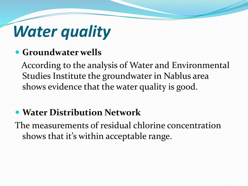 Water quality Groundwater wells