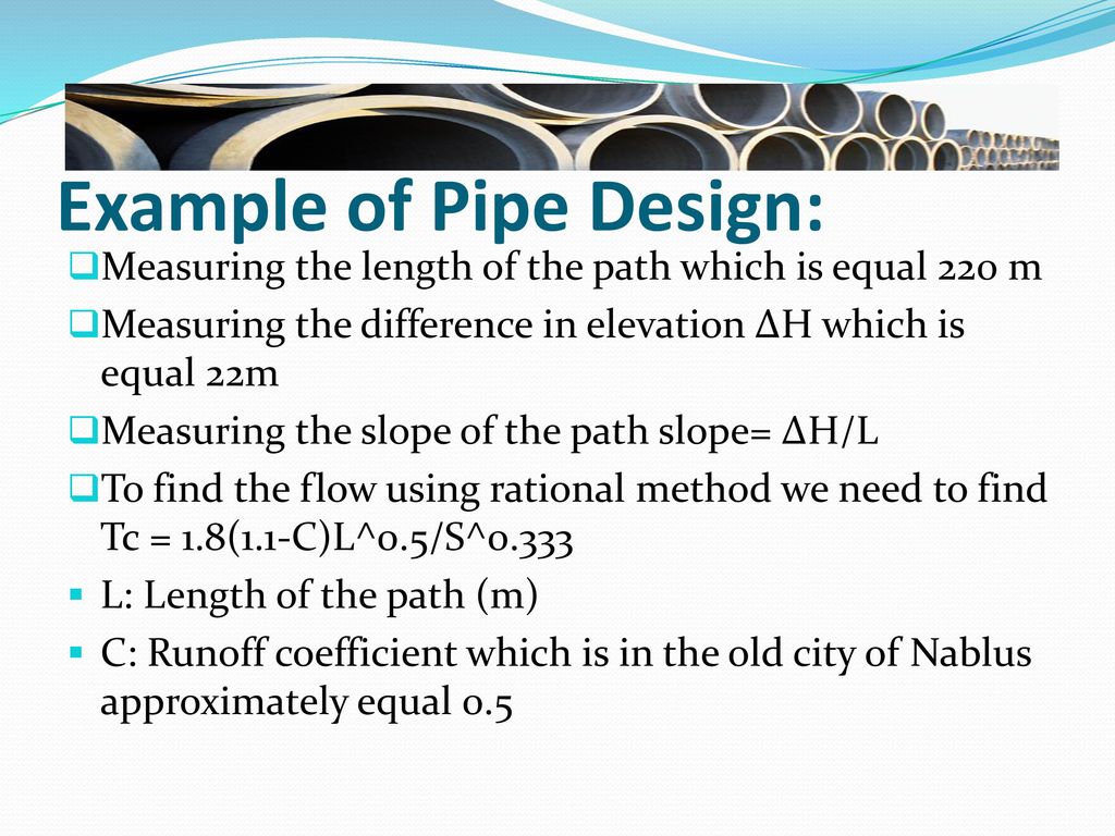 Example of Pipe Design: