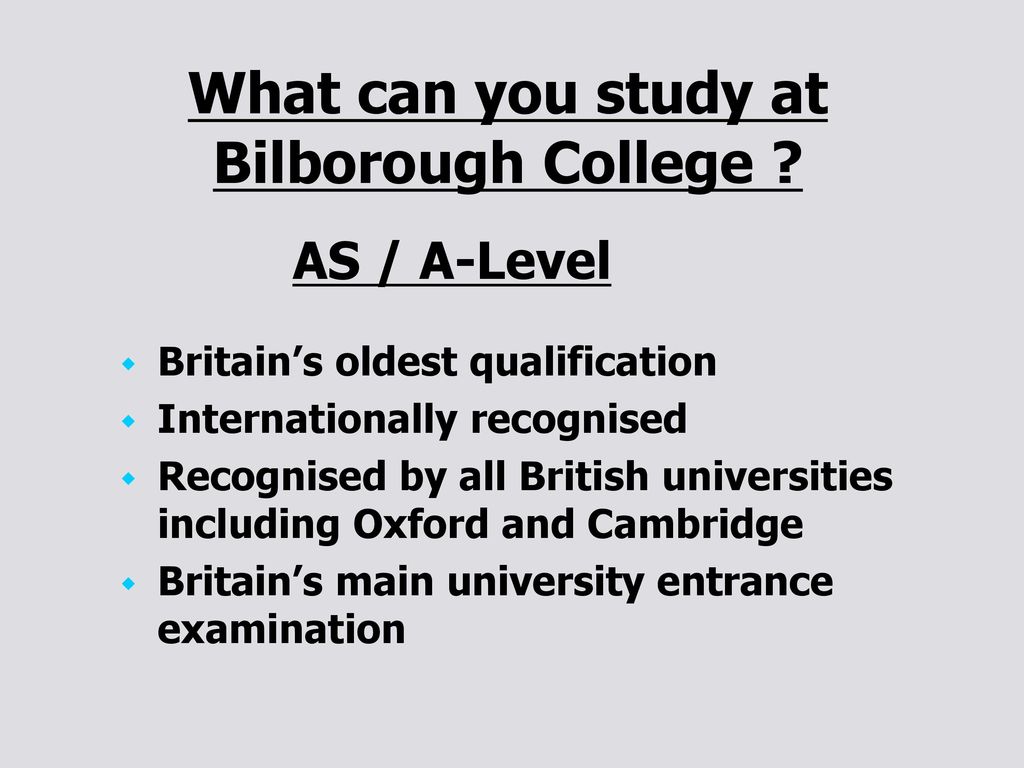 What can you study at Bilborough College
