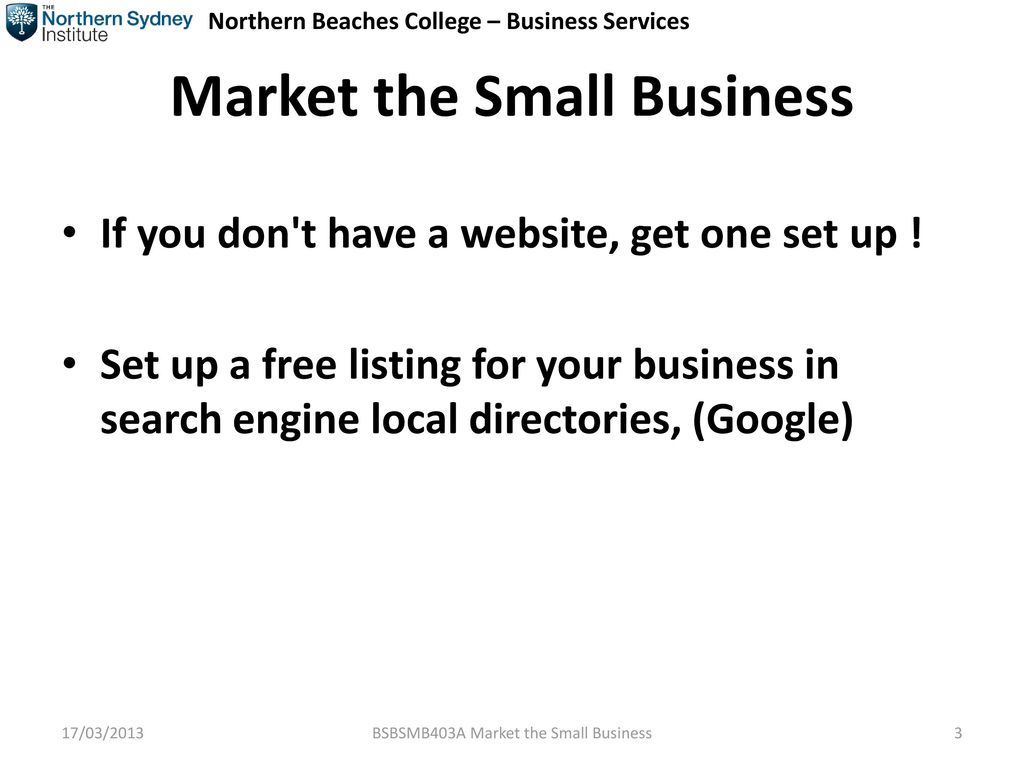 Market the Small Business
