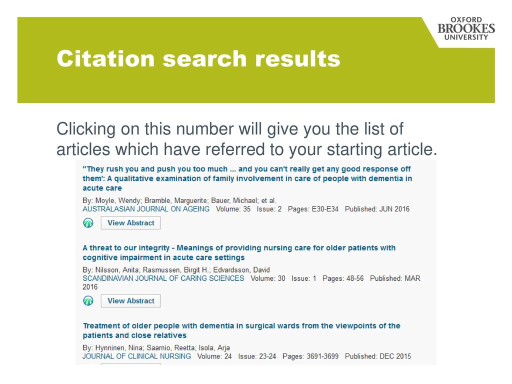Citation Searching For Health And Social Work Ppt Download