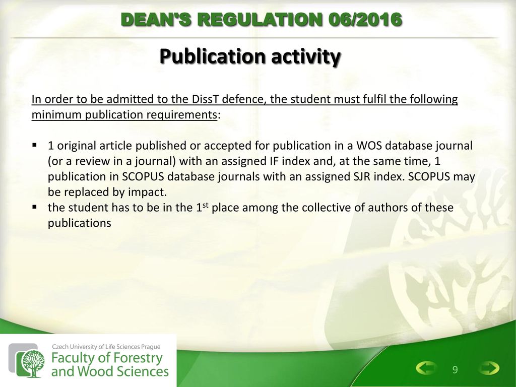 Publication activity DEAN S REGULATION 06/2016