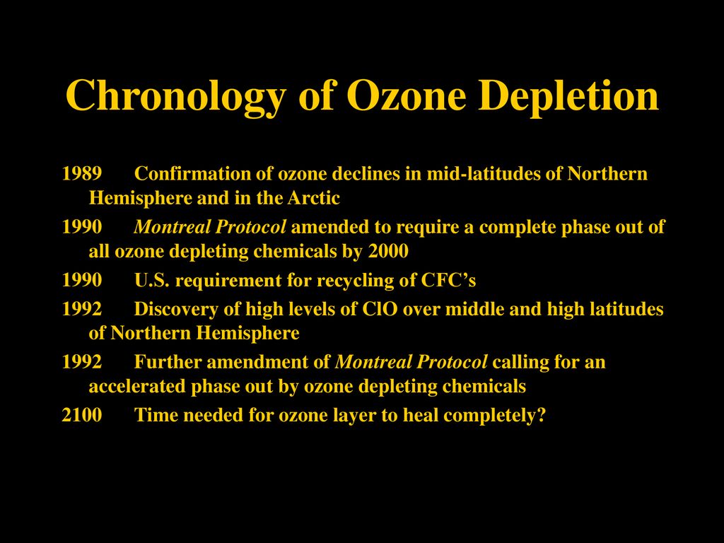 Chronology of Ozone Depletion