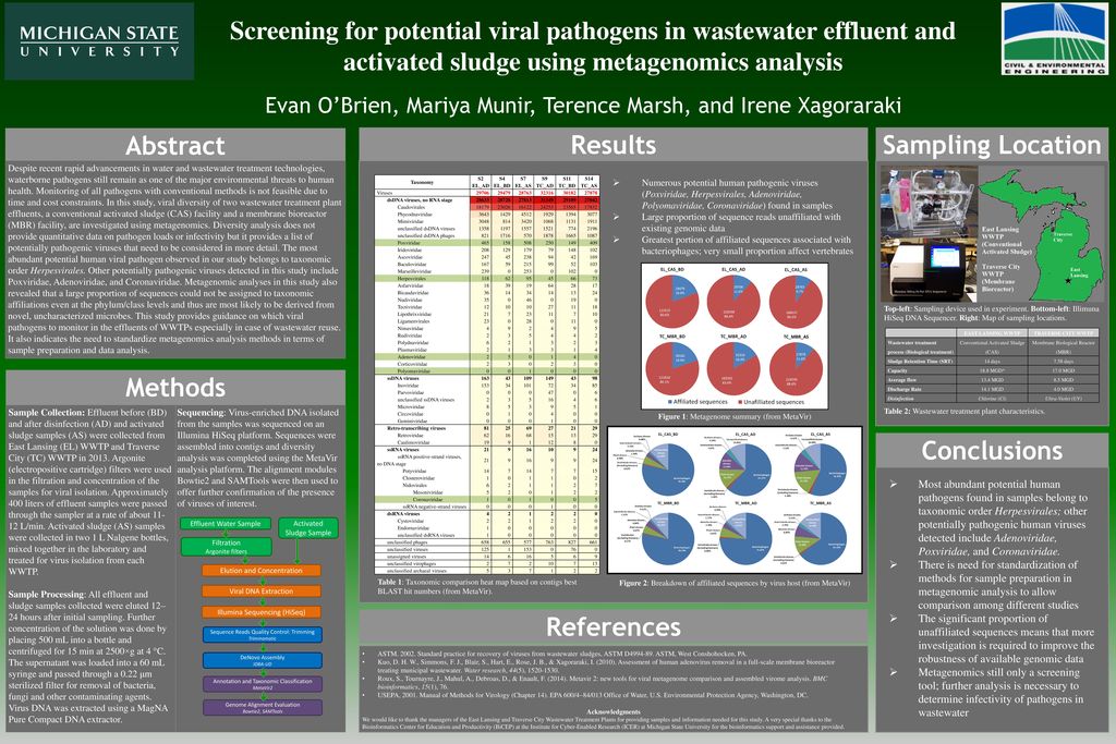 Screening for potential viral pathogens in wastewater effluent and