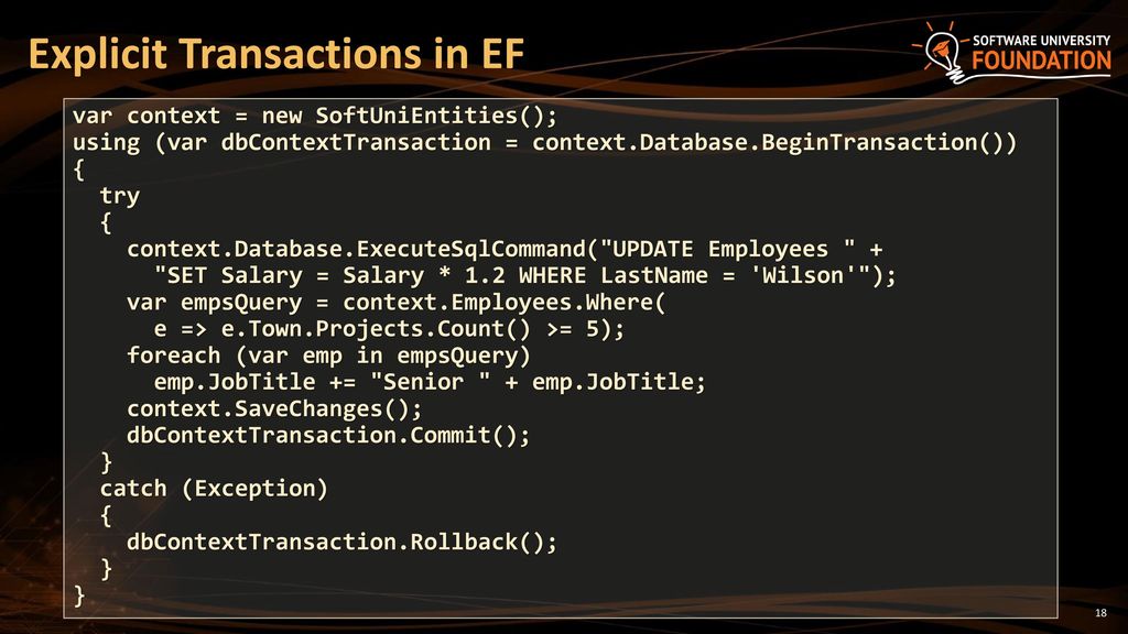 Transactions in entity framework ppt download