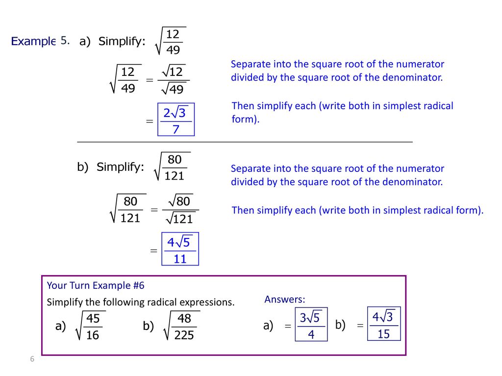 Simplifying Square Roots Ppt Download