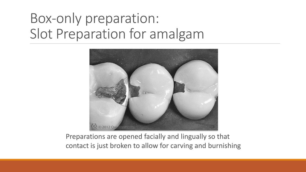 Slot preparation dentistry