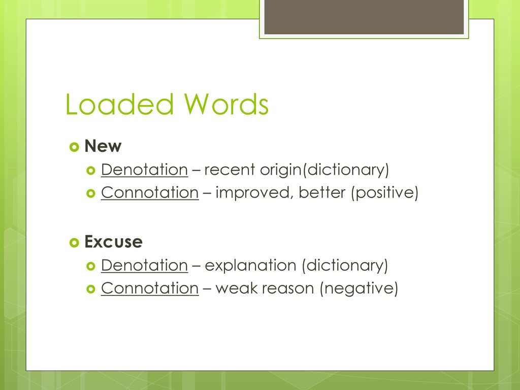 Loaded Words Chart Answers