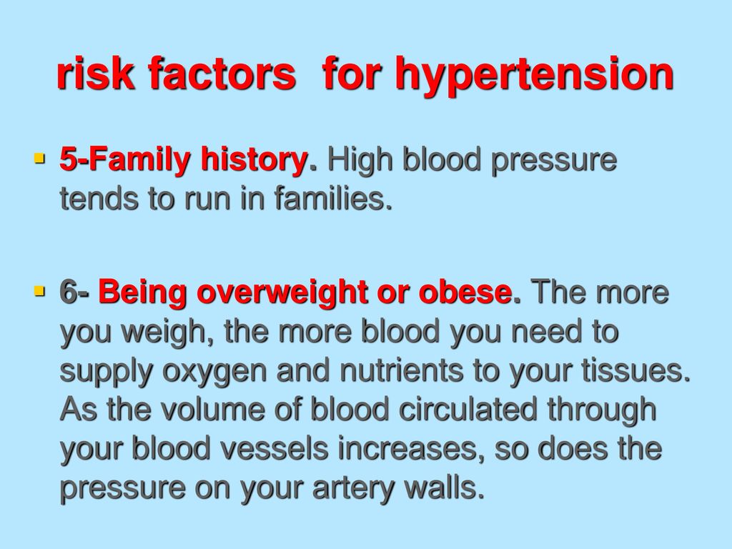 risk factors for hypertension
