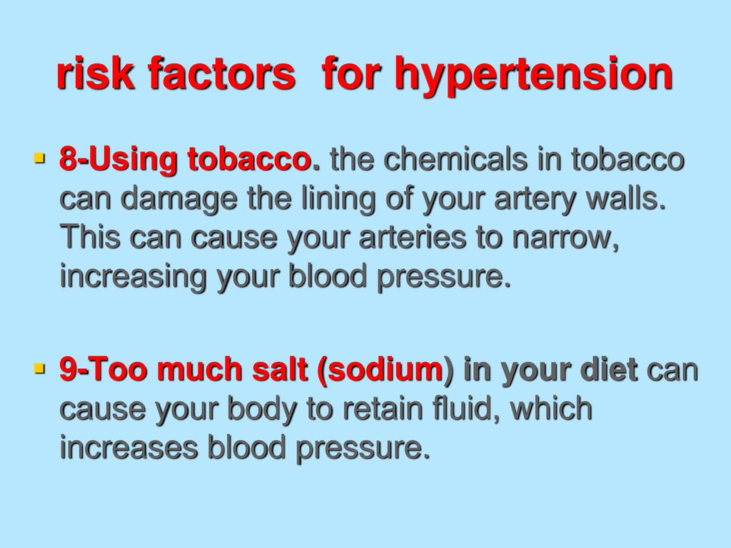 risk factors for hypertension