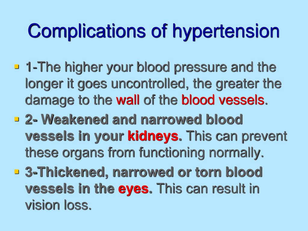 Complications of hypertension