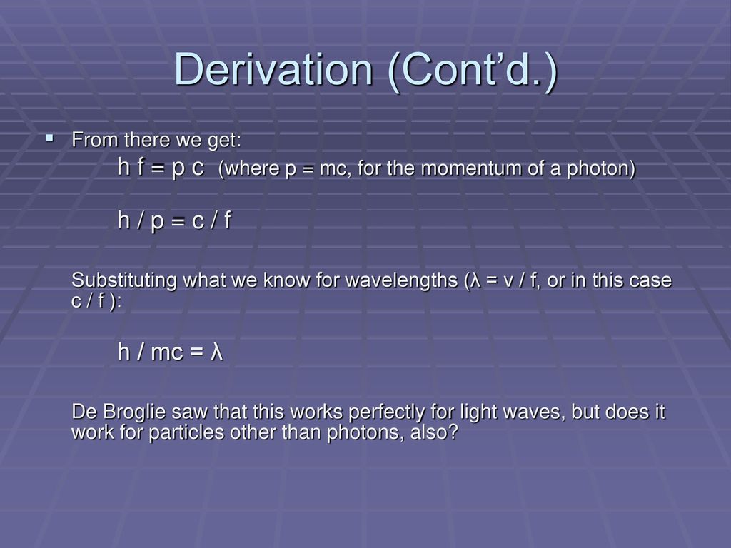 De Broglie Particle Wave Duality Ppt Download