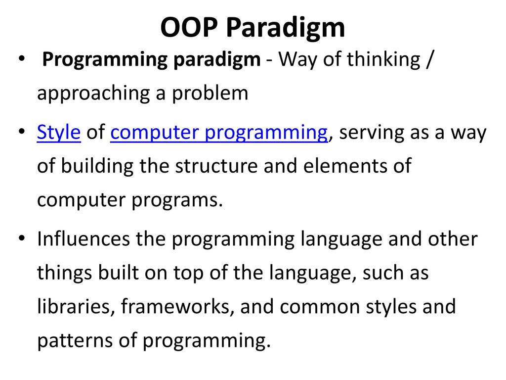 Overview of OOPs (Object Oriented Programming Structure) Concepts - ppt ...