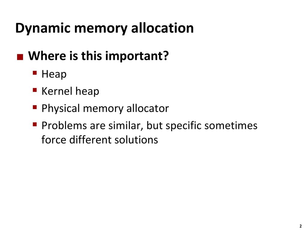 Dynamic Memory Allocation - ppt download