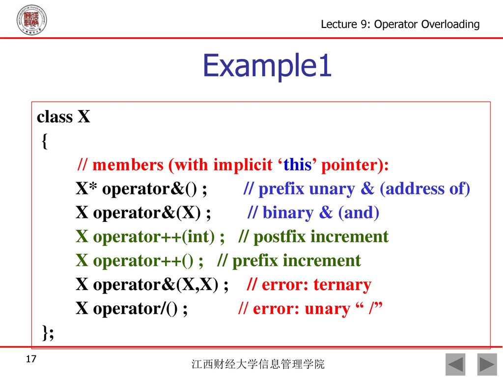 Lecture 9: Operator Overloading - ppt download