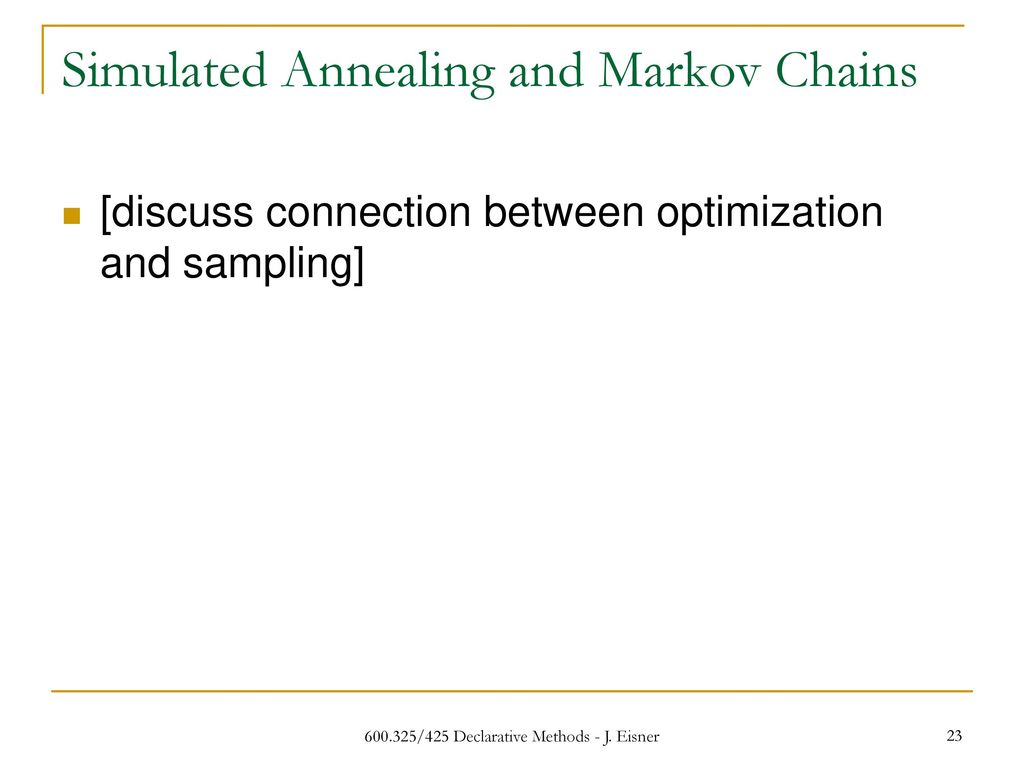 Simulated Annealing and Markov Chains