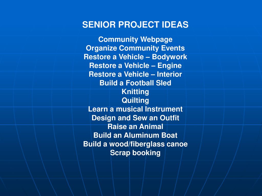 good senior project topic ideas