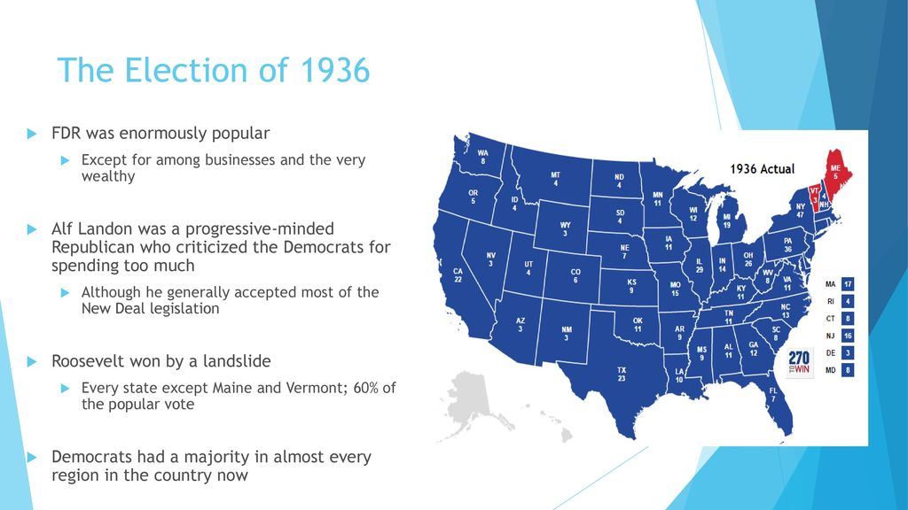 The Second New Deal Ppt Download   The Election Of 1936 FDR Was Enormously Popular 