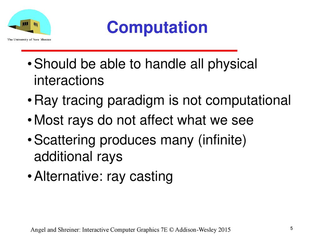 Computation Should be able to handle all physical interactions