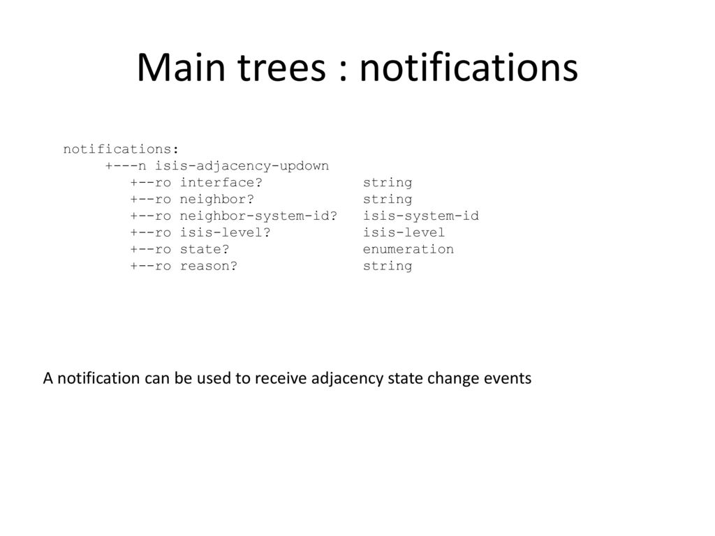 Main trees : notifications