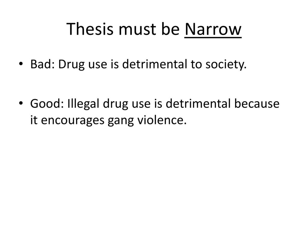 drug use is detrimental to society thesis statement