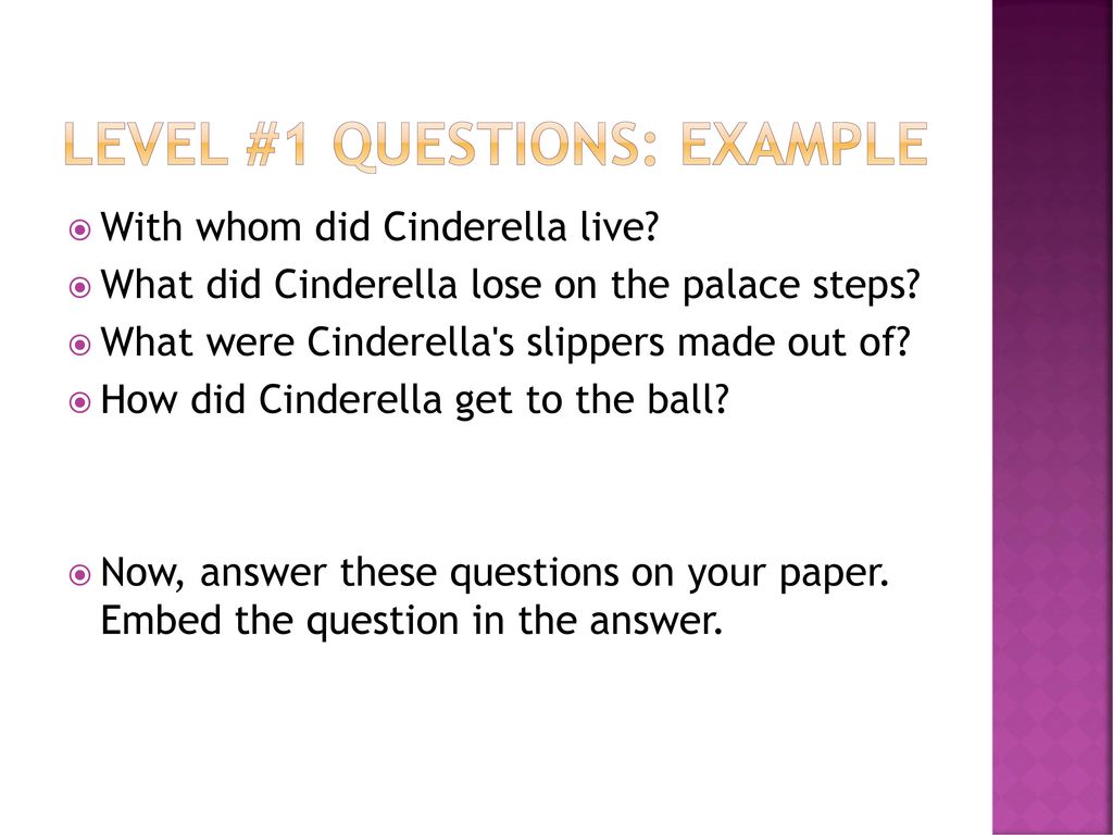 Level #1 Questions: Example
