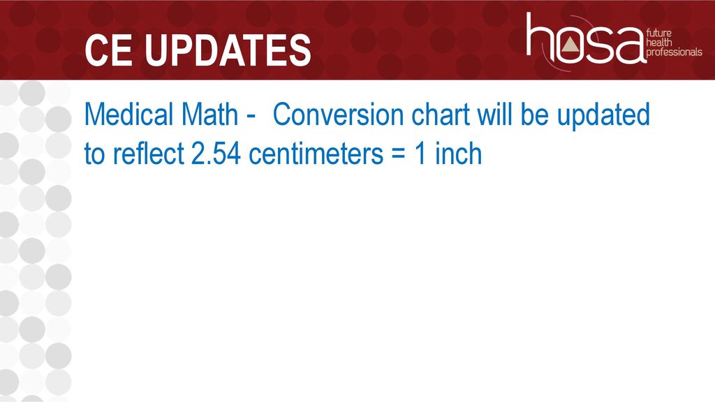 Hosa Medical Math Conversion Chart
